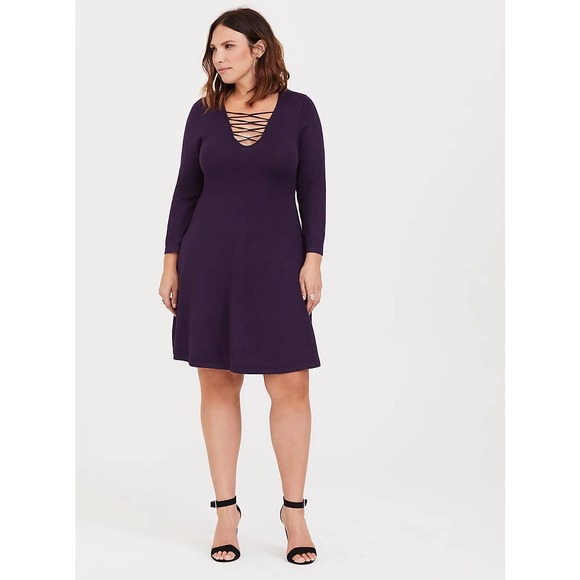 NWT Torrid Lattice Skater Sweater Dress Size: 0X - Picture 4 of 5